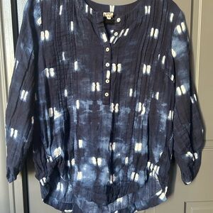 Ivy Jane Navy Tie-Dye Blouse